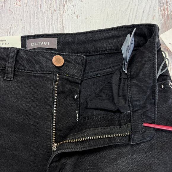 NWT DL1961 CHRISSY Ultra High Rise Skinny Jeans SIZE 26 HOLDEN Black Studded NEW - Picture 9 of 14